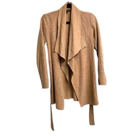 JACOB Vintage Wool Waterfall Wrap Cardigan Sweater Camel S - Picture 10 of 12